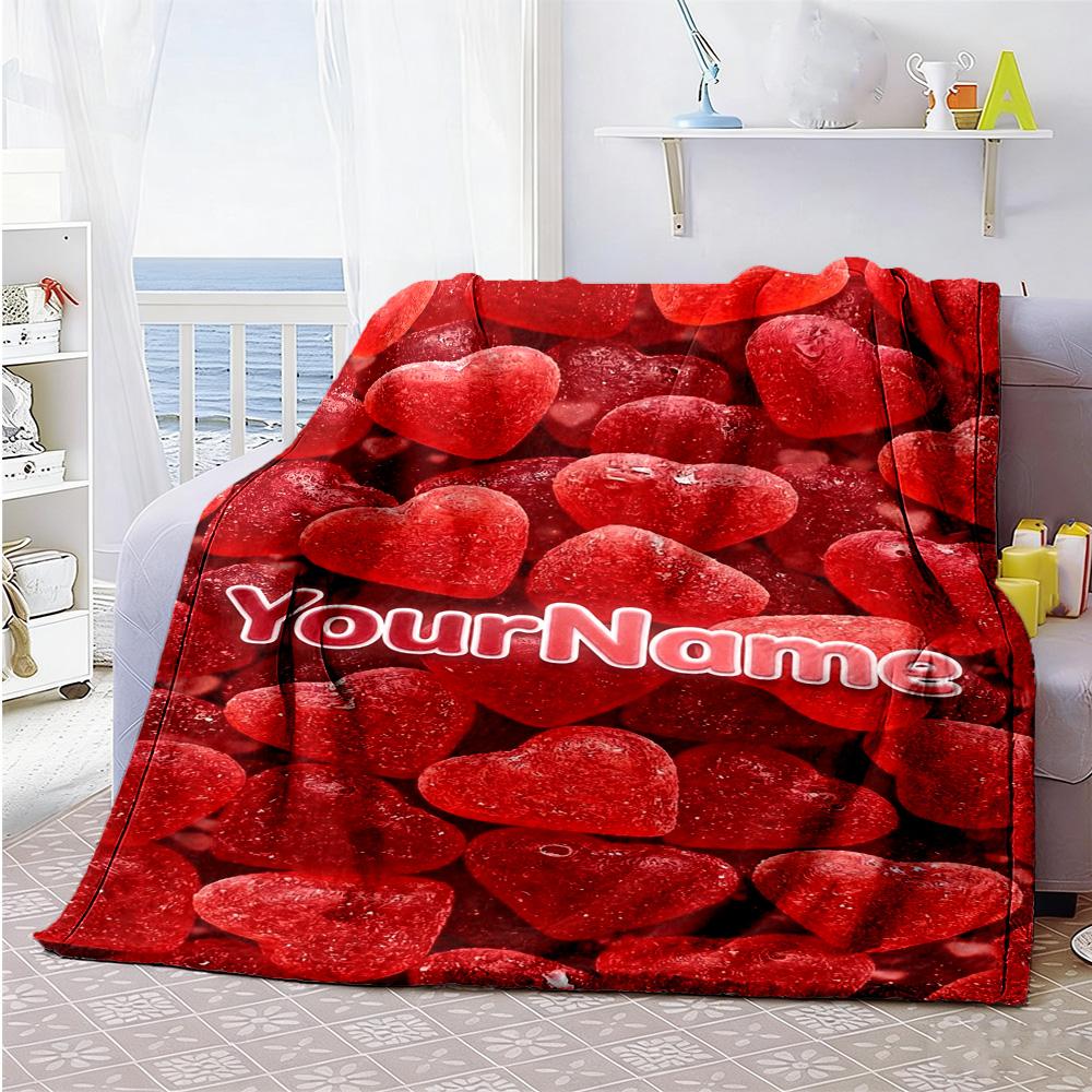 Rose Personalized Text Blanket Cozy Customizable Blanket Soft Warm Cozy for Couch Sofa Bed Home Decor Ideal for All Seasons