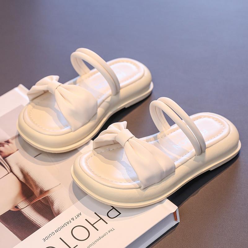 New Summer Children's Slippers Girls Princess Non-slip Soft Sole Flat Slippers Little Girl Shoes Bow Tie Slippers Outdoor I07042