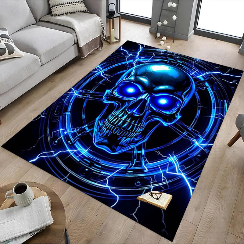 1PC Cyberpunk Skull Anti-slip carpet, suitable for Office, bedroomand playrooms. It can also be used as a sofa footrest cover-R66