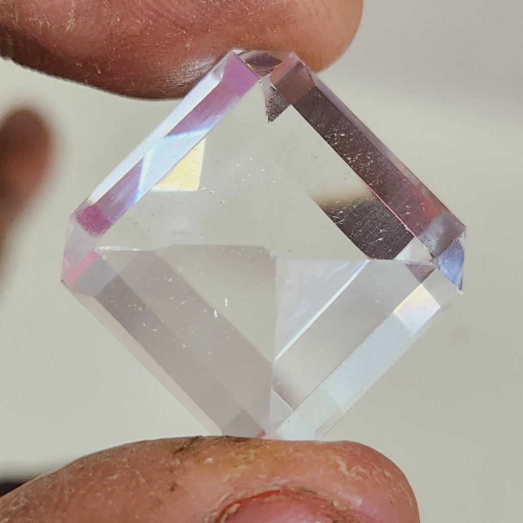 95.20 Cts Heated Ceylon Sapphire White Emerald Shape Loose Gemstone