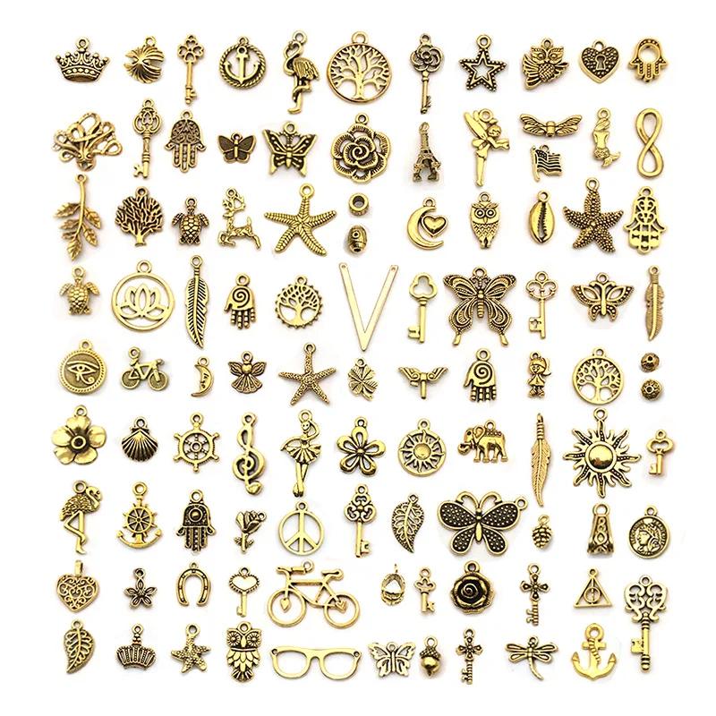 Mixed KC Vintage Alloy Charms For Jewelry Making Handmade DIY Bracelet Earrings Necklace Pendant Jewelry Accessories