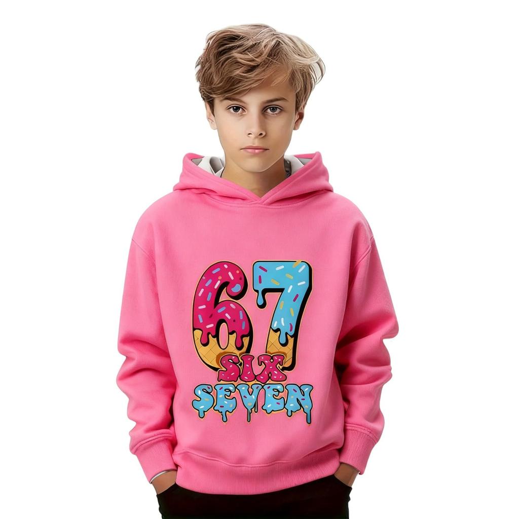 Kids' Fashion Printed Pullover Casual Long-Sleeve Crewneck Hoodie Top