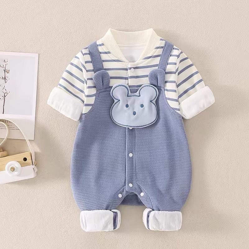 

Korean Style Baby Romper: Spring & Autumn Long Sleeve Fashion Jumpsuit (6-12 Months) 3-6 months 64-70cm