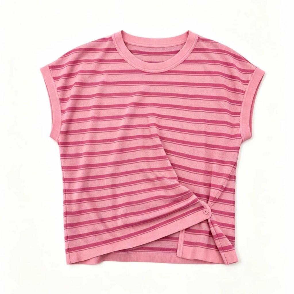 2026 Summer Minimalist Striped Side-Tie Knit Top