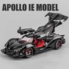 1:24 Apollo IE EVO Legierungsmodell Spielzeug Druckgussauto Türen mit Sound Licht geöffnet Rückzieher Vorderradlenkung Sportwagen Junge Geschenk