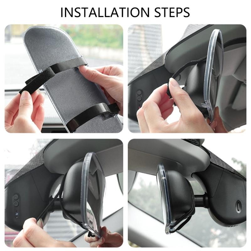 Automotive Frameless Interior Mirror with Wide Angle Curved Surfaces & Scratch Resistant Glass Coating for Vehicles