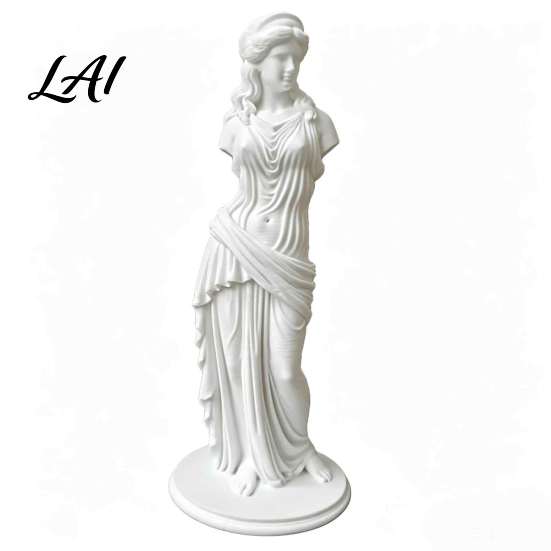 Elegant Pleated Goddess Figure 3D Printed Minimalist Sculpture Retro European Armless Statue Classical Greek Style Table Ornament Art Figurine