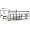 vidaXL Bed Frame with Headboard and Footboard Metal Black 200x200 Cm