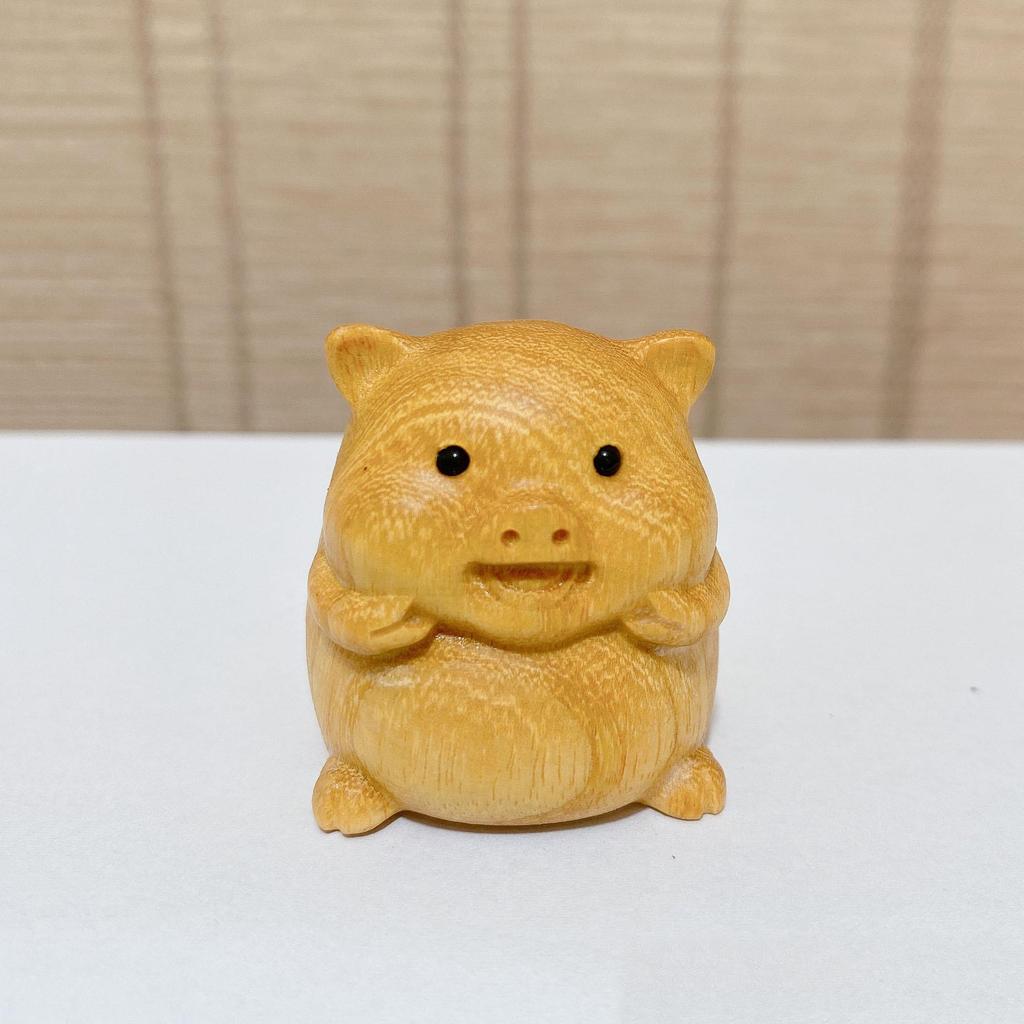 Handheld Zodiac Animal Thuja Wood Carvings: Cute Office Desk Healing Gifts