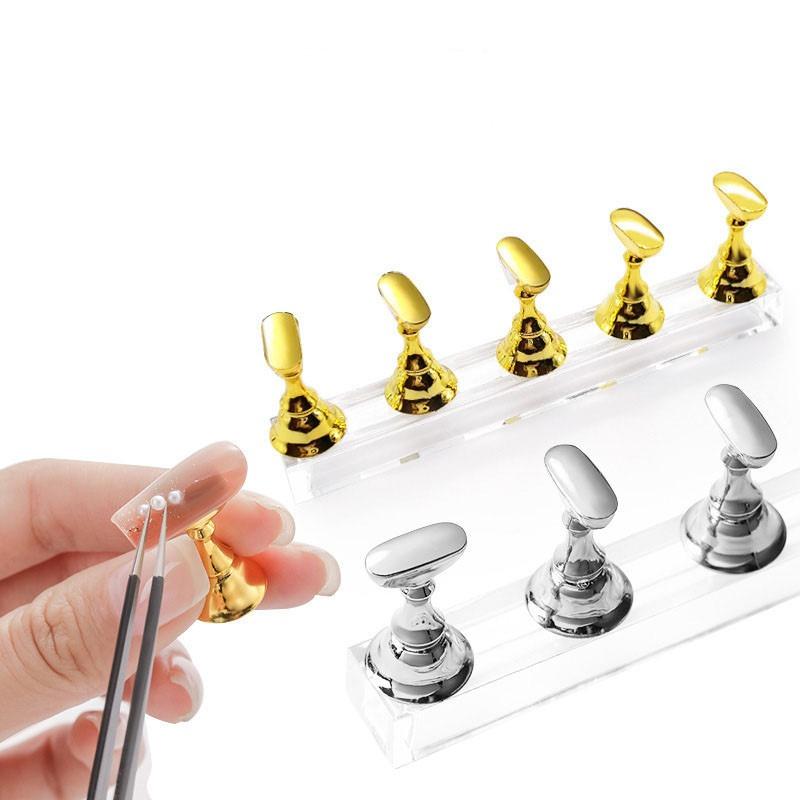 Nail Tip Holder Nail Practice Display Stand Tray Base Nail Art Toot Strong Magnet