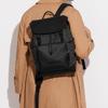 New COACH League Fabric With Refined Calfskin Backpack Large Men's Black CC071-MI5