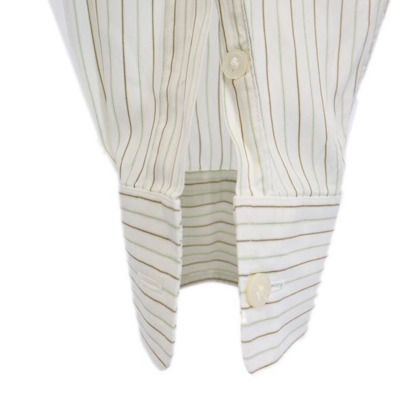 Celine Cămașă cu dungi cu mânecă lungă Alb broderie logo sistem Bărbați Folosit