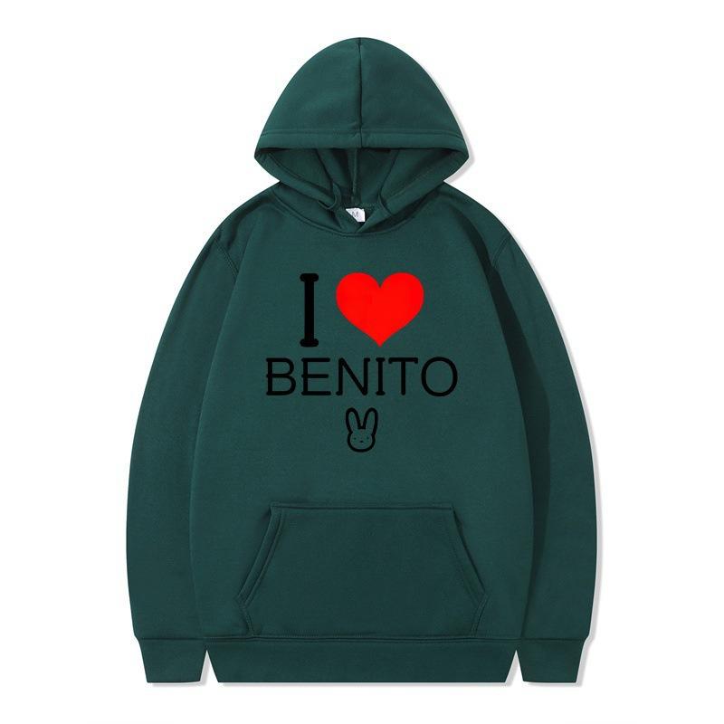 New un verano sin ti bad bunny anime print fashion men's casual hooded sweater