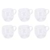 6Pcs Double Wall Glass Coffee Mugs Set Clear Insulated with Handle Egg Shaped for Juice Beer Water 350ml