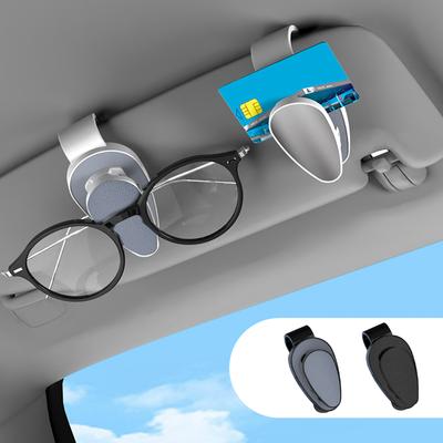 Multifunction Car Sun Visor Glasses Clip Leather Eyeglasses Clip Magnetic Sunglasses Holder Hanger Universal Interior Accessorie
