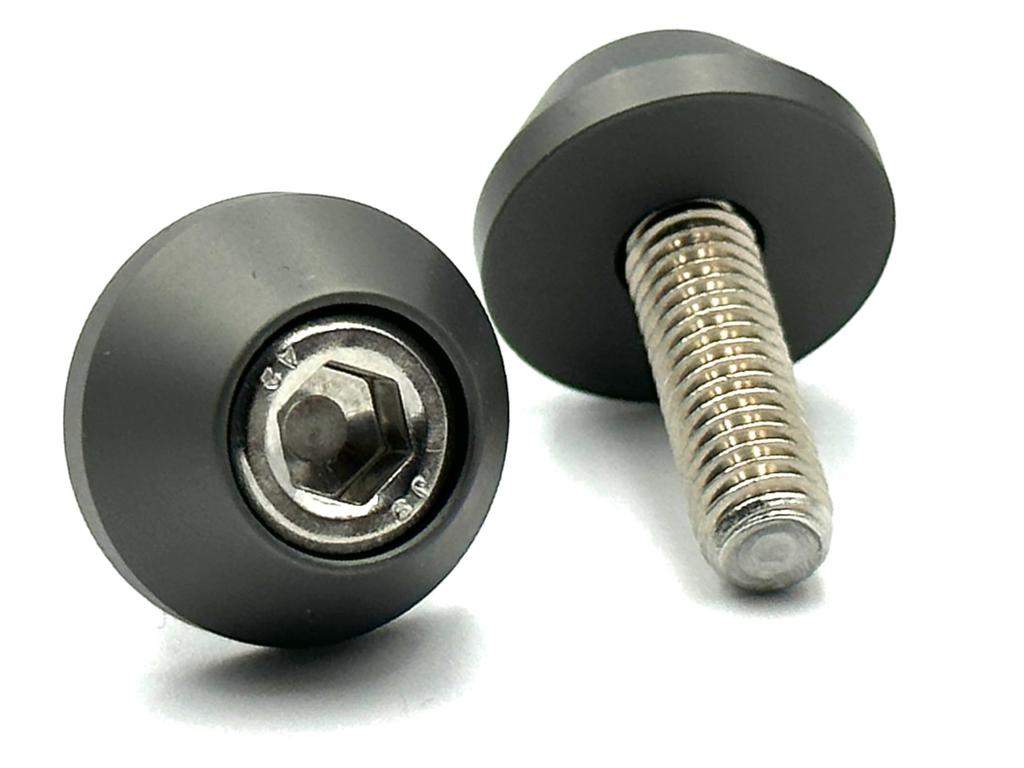 COTRAX License Plate Bolts, Lightweight, Aluminum, License Plate Bolts, Washers + Stainless Steel M6