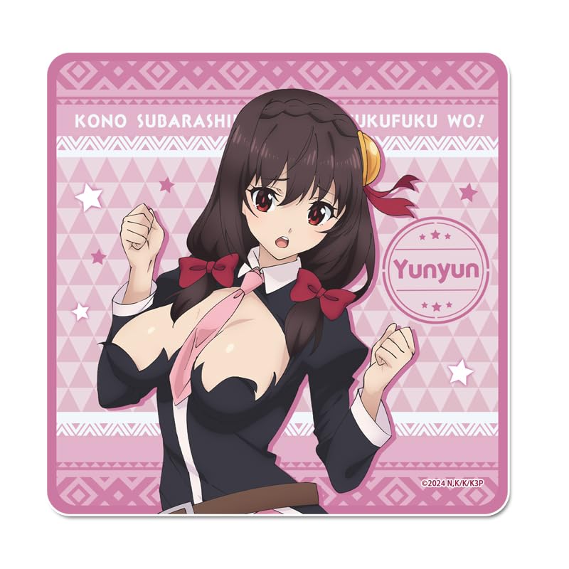 Seasonal Plants Blessing On This Wonderful Rubber Mat Coaster 100 X 100mm Made of PVC Sheet and Rubber Mat "KonoSuba God's World! 3" [Yunyun] Approx.