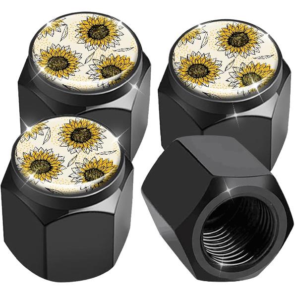 Tire Valve Stem Caps 4 Pack, Car Wheel Stem Caps,Aluminum Air Valve Covers Universal Fit for Cars, SUVs,Trucks, Bikes, and Motorcycles(Vintage n