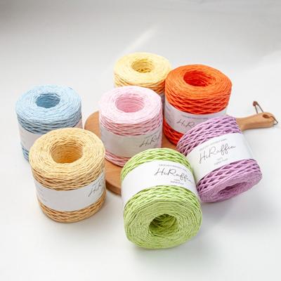 Neues 150m Natürliches Raffia Stroh Garn Band Garn DIY Rafia Stroh Papiergarn DIY Handgefertigt Stricken Verpackungsband Seil Sonnenhut