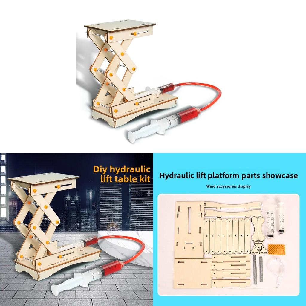 Holz-Hydraulikheber für Kinder Wissenschaft DIY-Bausatz Mit Pädagogischem Physikspielzeug Für Kinder