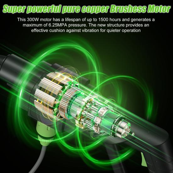 Electric Pressure Washer Cordless Power Pressure Washer 500PSI, 1GPM Adjustment Portable Power Cleaner with 6-in-1 Adjustable Nozzles