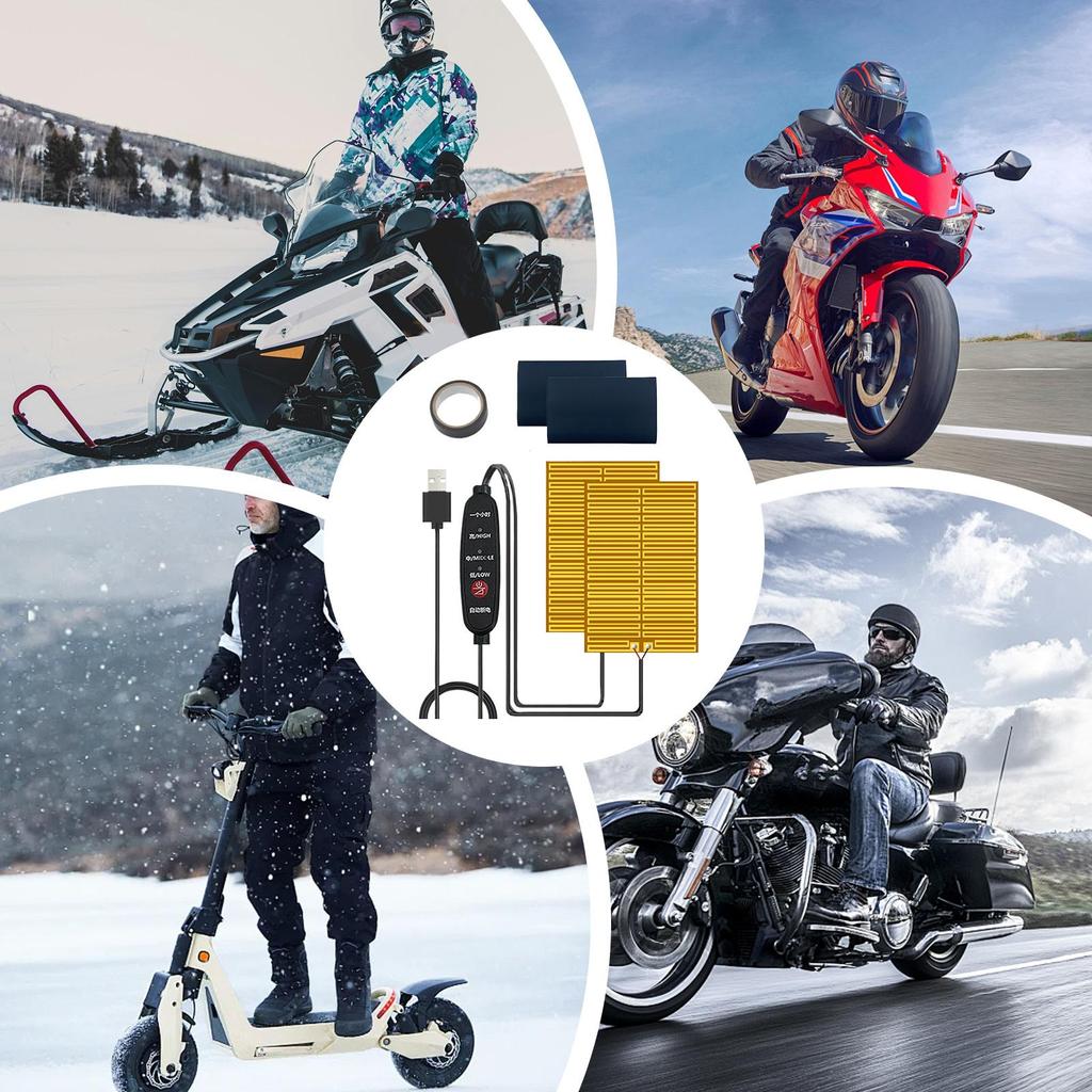 Heated Motorcycle Grips 3-Temp Wrap Non-Slip Winter Lightweight Handlebar Cover For Winter Outdoor Riding Biking Touring Highway