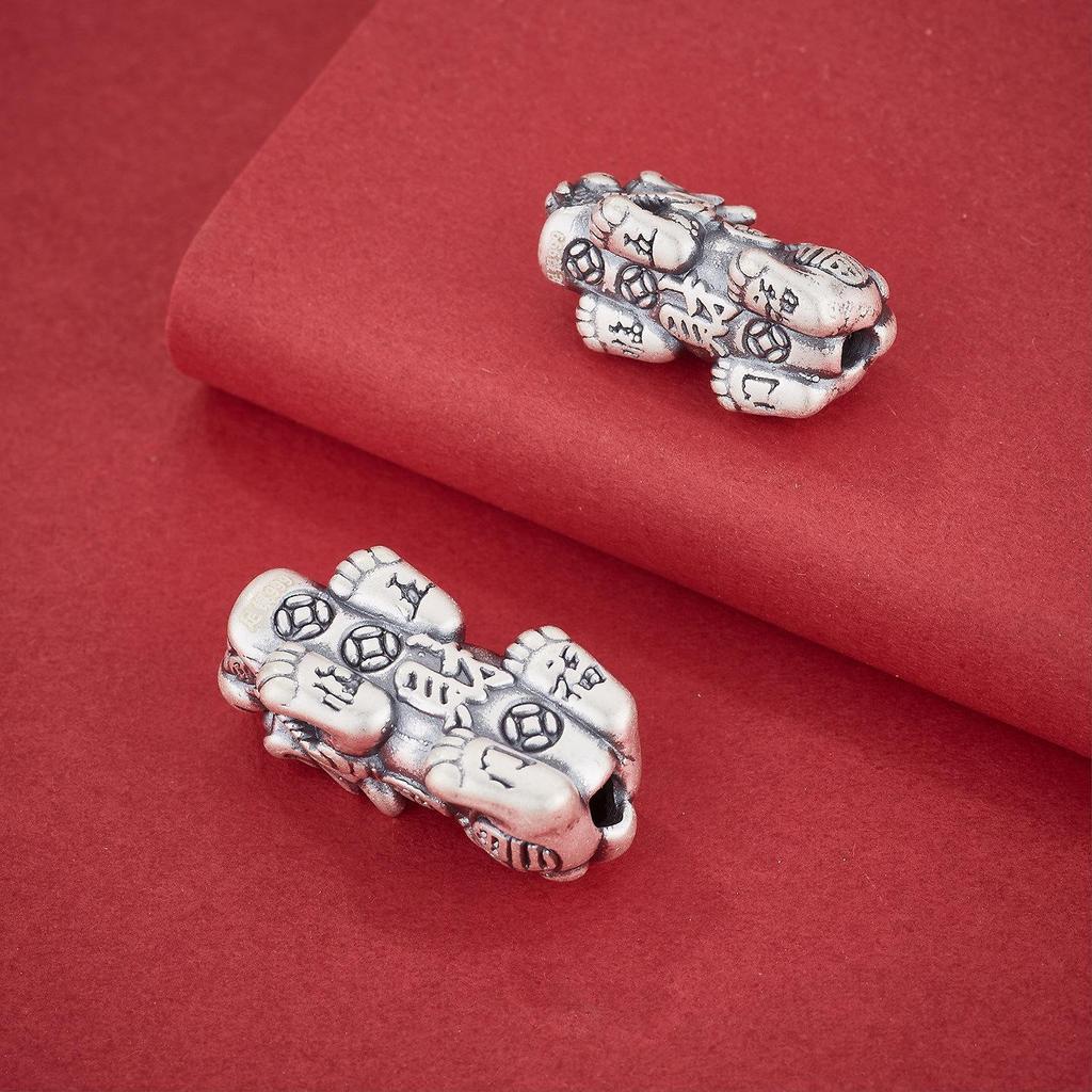 S999 Sterling Silver Five Blessings Pixiu Beads DIY Bracelet for Wealth