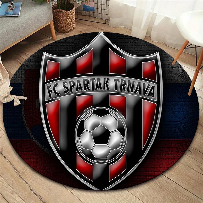 Kulatý koberec FC Spartak Trnava, Koberec do obývacího pokoje, ložnice, k pohovce, herny, Dekorace, Protiskluzová podložka