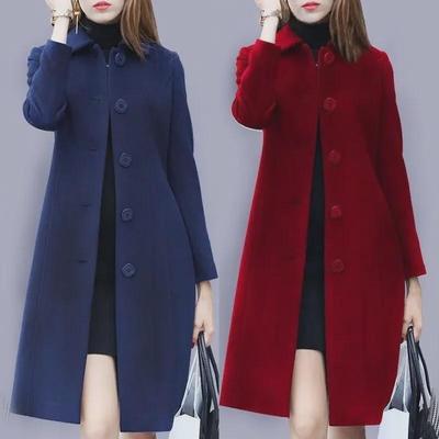 Damen 2025 Herbst/Winter Hepburn Stil mittellanger schmaler Wollmantel - Übergröße erhältlich