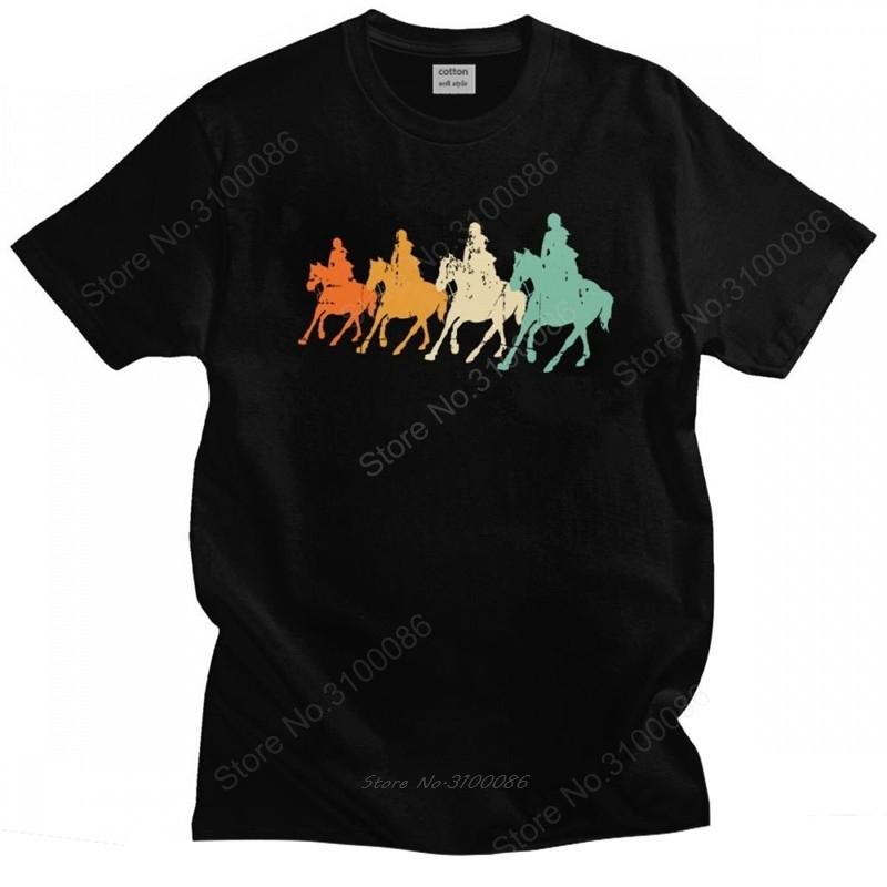 Cool Retro Horse Riding Tshirt for Unisex Short Sleeve Print Vintage Racing Rider T Shirt Loose Fit Soft Cotton Tshirts Gift Idea