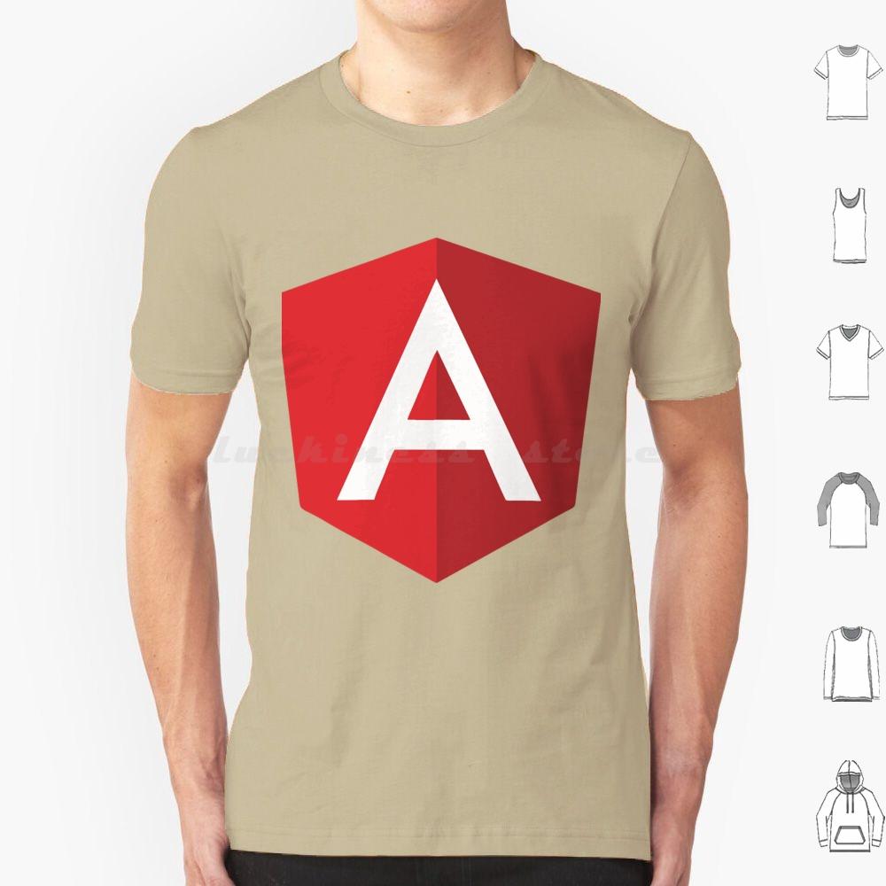 Angular Logo T Shirt Cotton Men Women DIY Print Angular Javascript Angularjs Js Programming Logo Angular Js Development Web