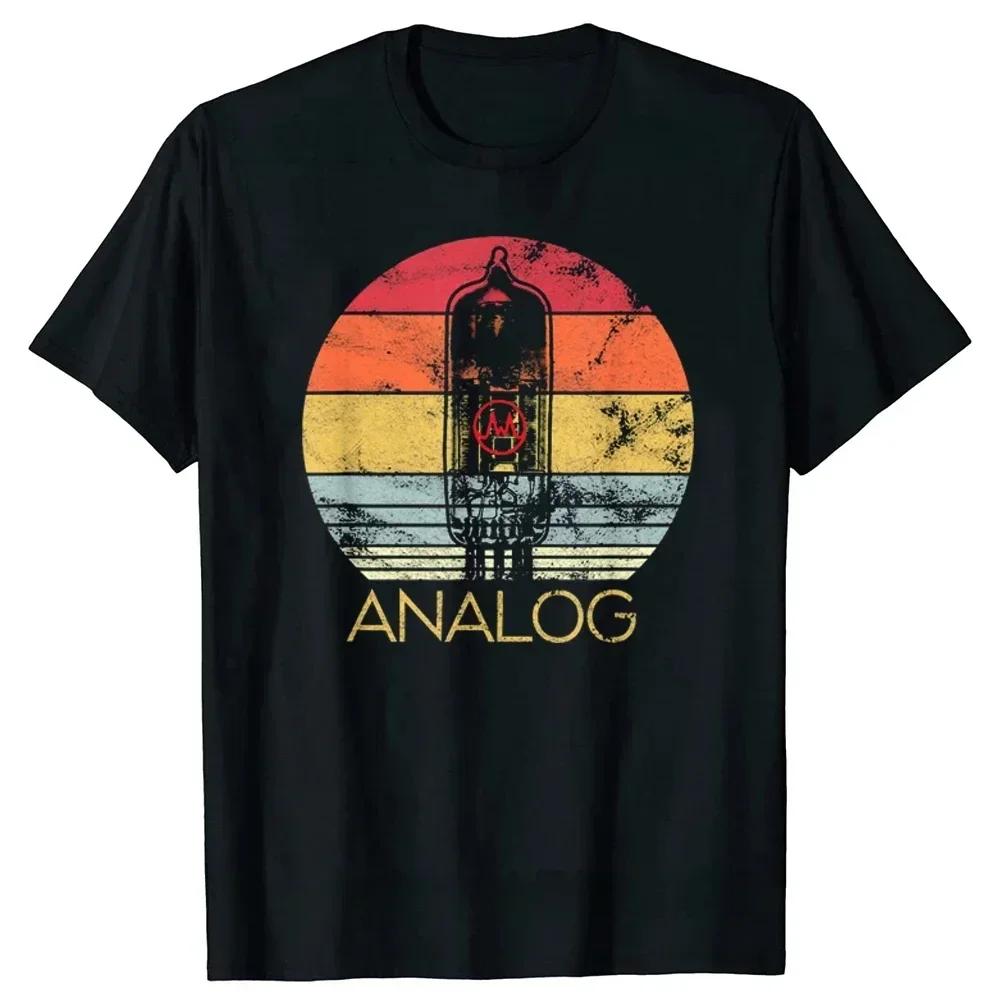 Vintage VU Meter Sound Engineer Analog Electronic O-Neck Cotton T Shirt Men Audio Engineer Recording Studio Funny Tshits Men Top