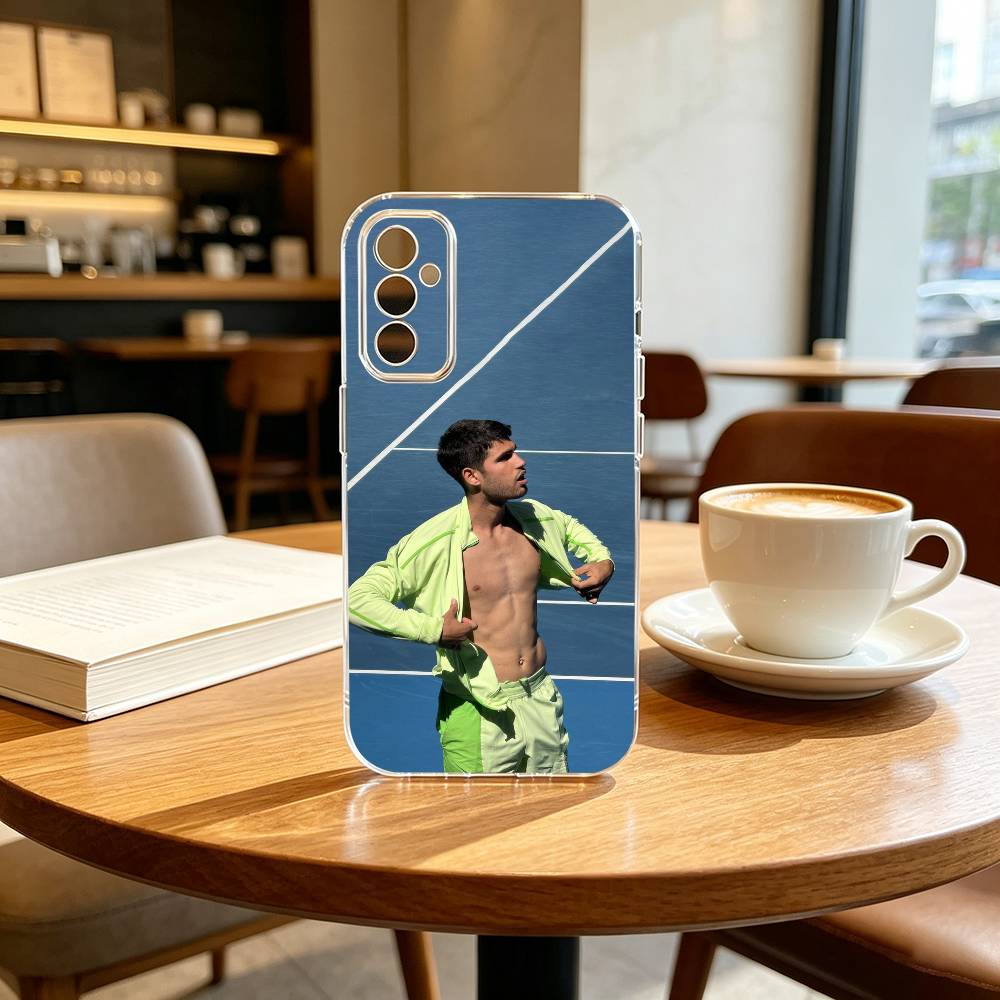 TenniS Carlos Alcaraz Phone Case Transparent Silicone Soft For SamsungA10,12,20,21S,30,31,40,50,51,52,70,71 Samsung a40