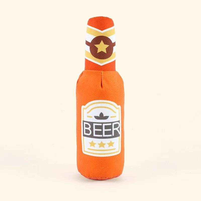 Plush Sound Toy for Big Dogs, Beer Bottle and Cola Simulation, Pet, ChFukToy, Puppy Accessories