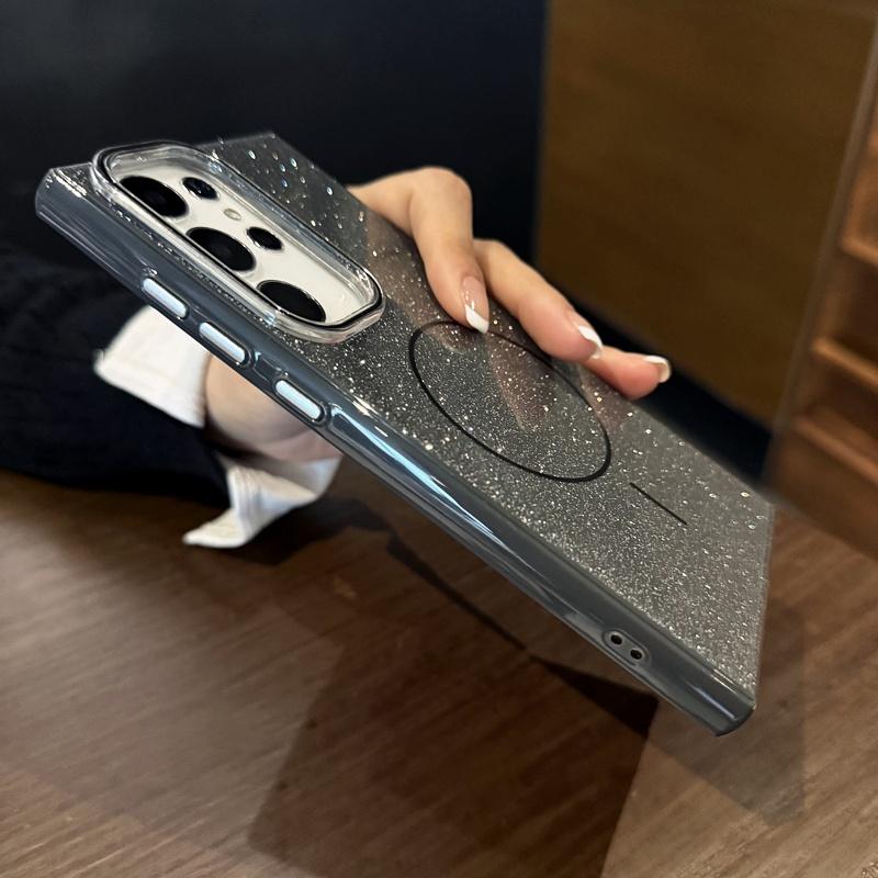 Glitter Bling Magnetic Wireless Charging Soft Case For For Samsung Galaxy S26 S25 Ultra S24 Ultra S23 Silicone Shockproof Cover