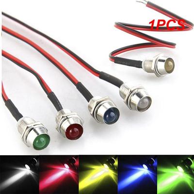 1 STK Vorverdrahteter Lampenbirnensatz mit Blendenhalter für Motorrad 5mm 12V DC Ultrahelle LED-Kontrollleuchte
