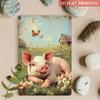 Funny Pig In Meadow Metal Tin Sign Wall Decor 20x30cm