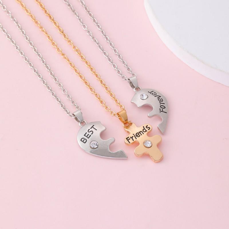 's New Love Stitching Best Friends Friend Necklace Friendship Pendant Women