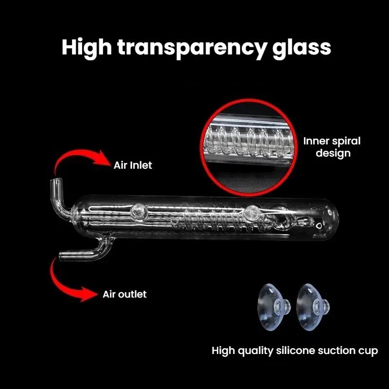 Fish Tank Crystal Glass CO2 Bubble Counter Spiral/Straight Bubble Counter Aquarium Water Plants Fish CO2 Diffuser Accessories
