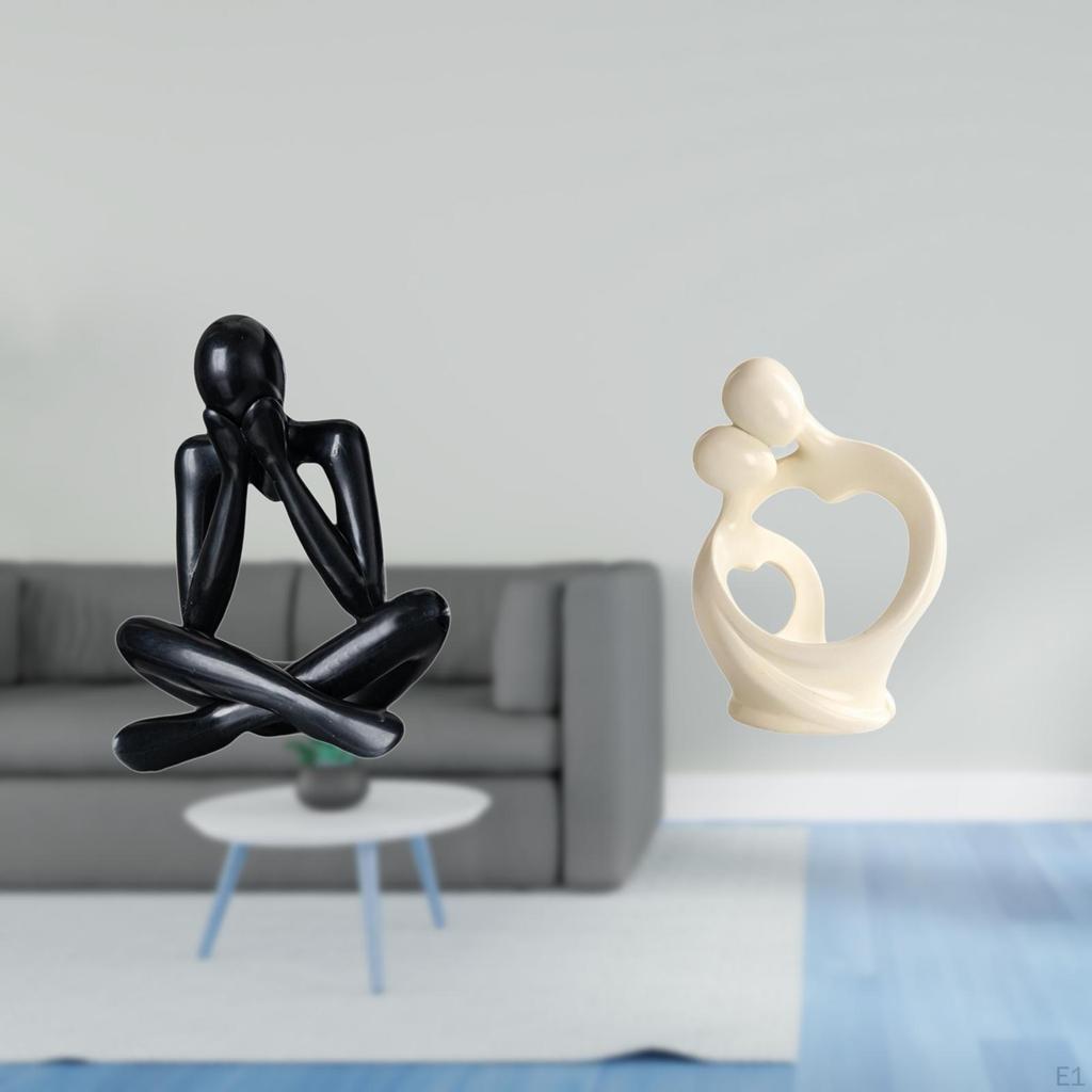 Modern Abstract Couple Sculpture Artistic Figurine Decorative Collectible Resin Statue for Living