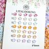 Rose Flower Nail Art Accessories Gradient Two-tone 3D Five-petal Flower Luminous Nail Art Decorations DIY Bracelet Ring