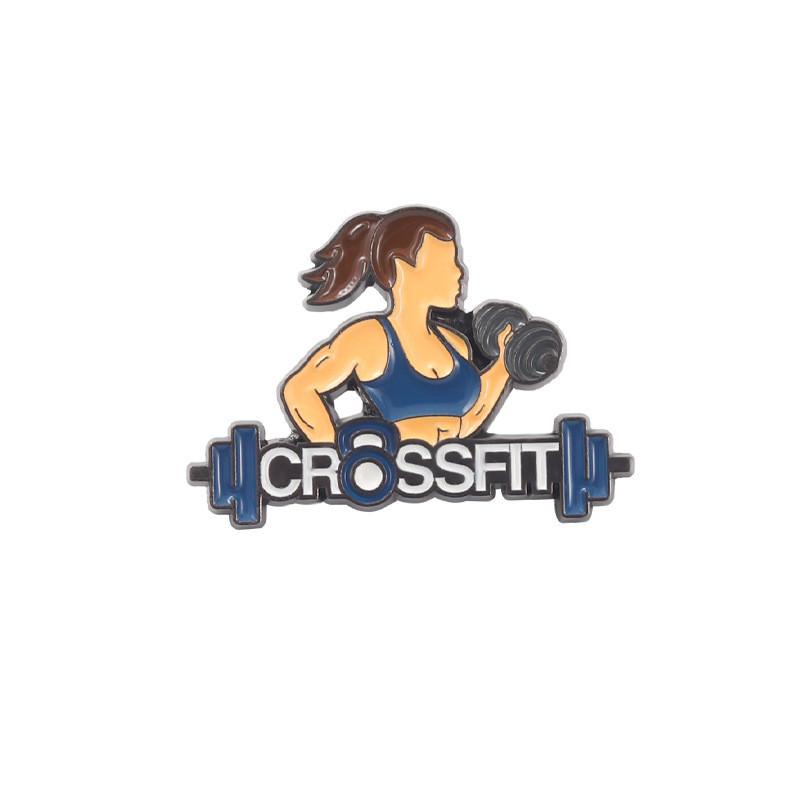 Fitness Adorable Series Brooch Featuring Heart Girl Unique Alloy Enamel Pin