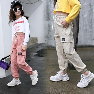 Mädchen Hosen Hosen Brief Cargo Hosen Für Mädchen Taschen Kinder Hosen Casual Stil Kinder Kleidung