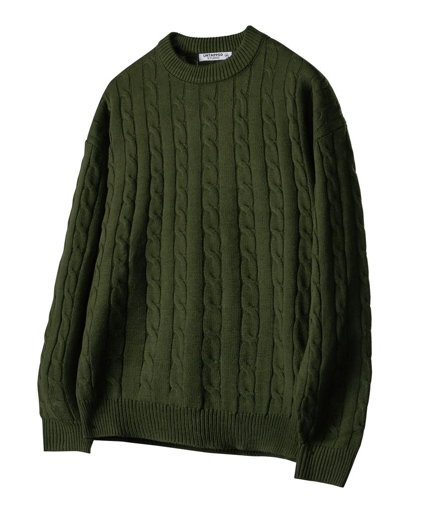 UNTAPPED STUDIO [2Pack] Oversized Cable Round Knit 5 Colors (Type B)