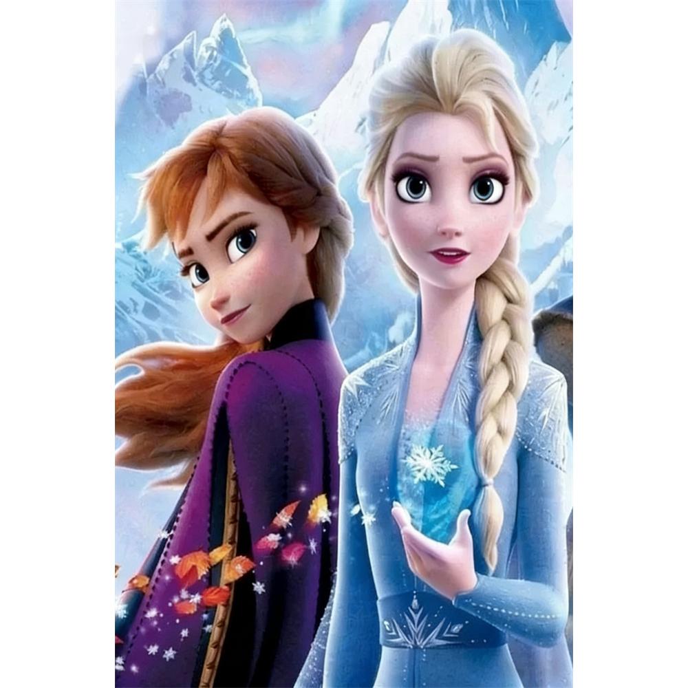 

Disney Diamond Painting 5D DIY Frozen Elsa and Anna Illustration Art Mosaic Embroidery Decoration Cross Stitch Gift Round 20x30cm