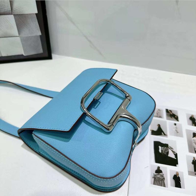 

Сумка-седло кроссбоди Новая натуральная кожа DellaElan Медовая на бедро Коровья кожа Сумка для ягодиц Принт пальмы D-пряжка Квадратная сумка Горизонтальная PP-сумка 20x5x14cm