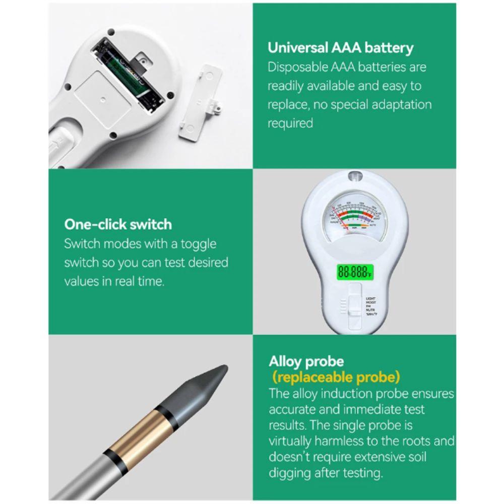 Humidity Detector Soil Tester Sunlight Detector Air Temperature Soil Analyzer Gardening Tool Air Humidity PH Detector
