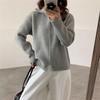 Double Zipper Knitted Cardigan Top Autumn and Winter New Solid Color Loose Soft Waxy Lazy Sweater Jacket Women