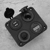 12V 4 Gang LED Toggle   Panel Cigarette Lighter Voltmeter Dual USB 4.2A for Car Boat Red