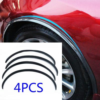 4x Carbon Fiber Car Wheel Eyebrow Arch Trim Lips Strip Mudguard Flare Protector 73*2.5cm Universal Auto Wheel Eyebrow Protectors